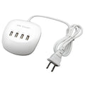 USB charger with choice of EU or US plug styles for 5V 2400mA device charging