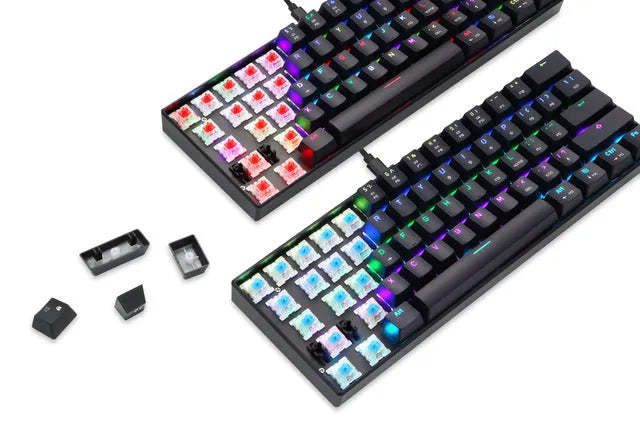 CK61 RGB compact 61-key mechanical keyboard with black body and transparent ABS keycaps