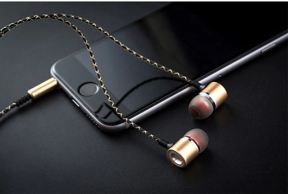 Fanbiya S1 metal ear hook in-ear earphones with microphone and 1.2m cable
