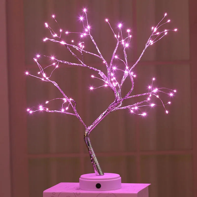 50cm tall touch-controlled LED Christmas tree light with 108 multi-colour lights on plastic and copper wire branches