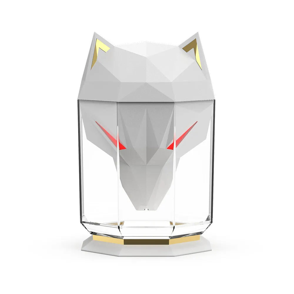 War Wolf desktop ultrasonic air humidifier with colourful lights and chrome finish