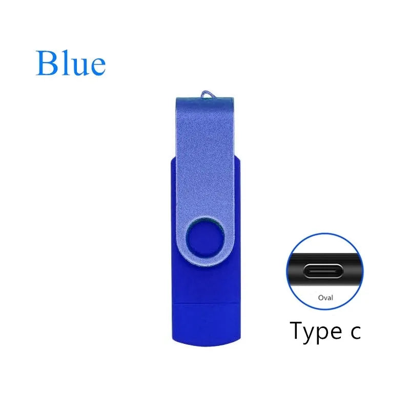 Computer dual-use U disk USB 2.0 flash drive matte aluminium alloy exterior blue colour