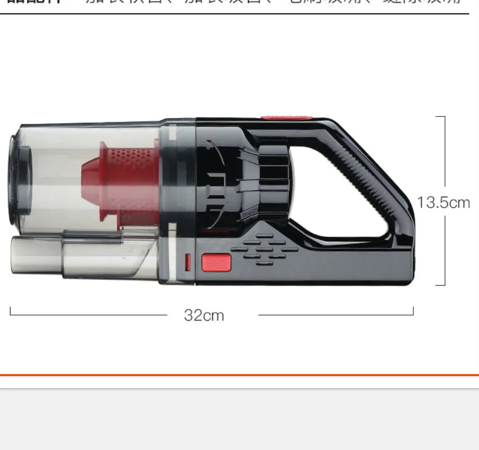 Wired car vacuum cleaner with PC body and 7000mbar suction on car seat