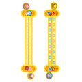 Yellow plastic cartoon digital decomposition ruler for children's maths learning, 24.5 cm long.