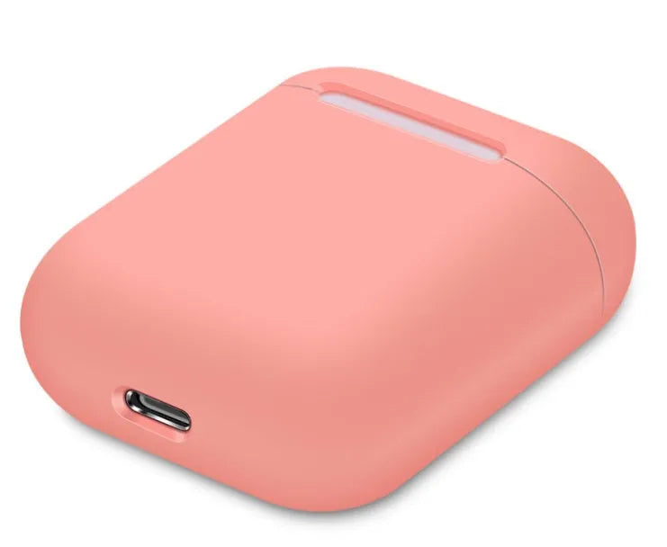 Split-design silicone protective cover for Apple AirPods charging case in a selected solid colour.