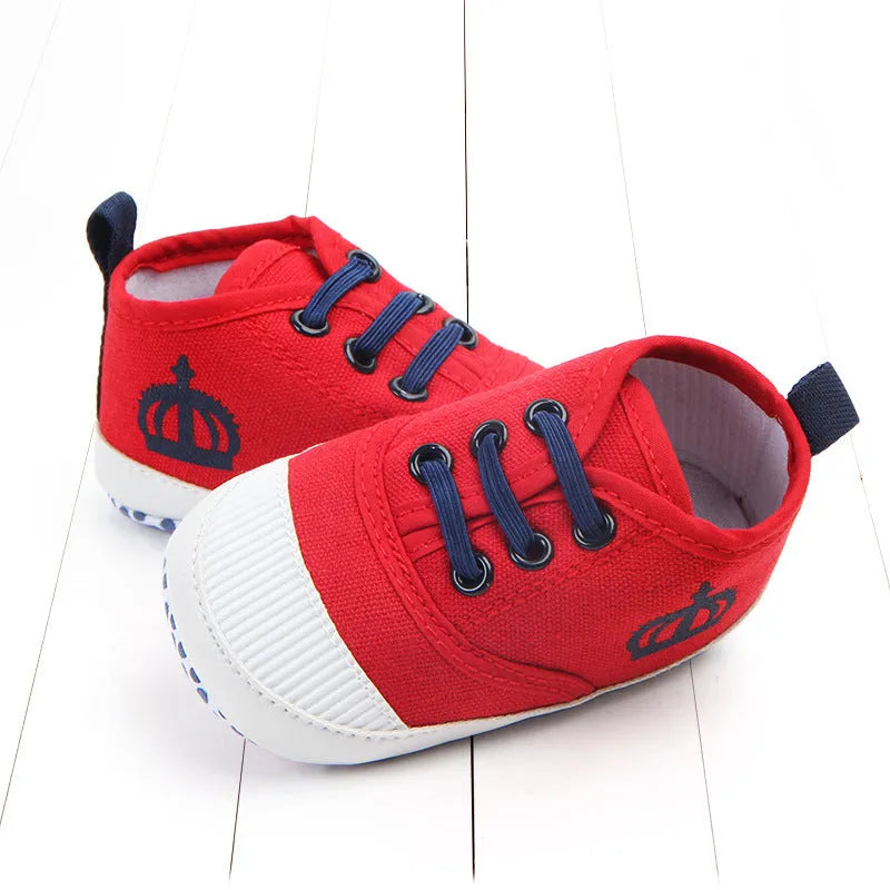 Canvas toddler shoes in white with elastic band closure cotton upper size 12cm