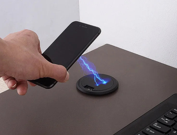 W-75 round embedded wireless charging module for installation in desks and tables