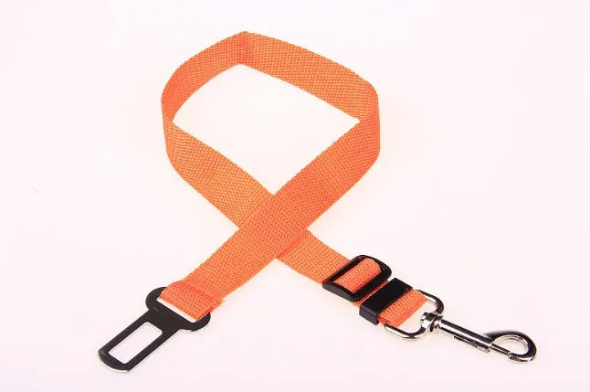 Fixed strap polyester dog leash pet car seat belt adjustable length 60-70cm black