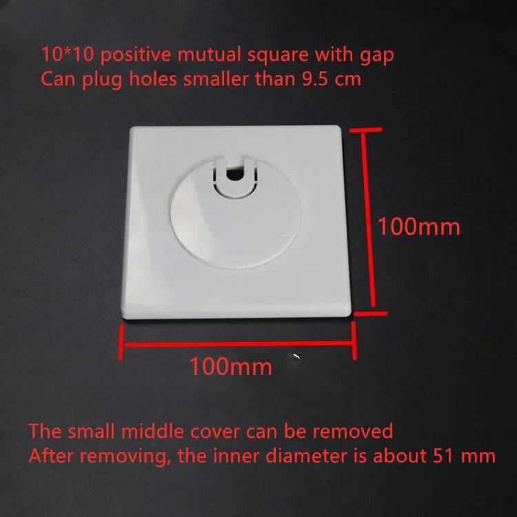 A white ABS plastic decorative ring sticker with 3M adhesive backing for covering wall holes.
