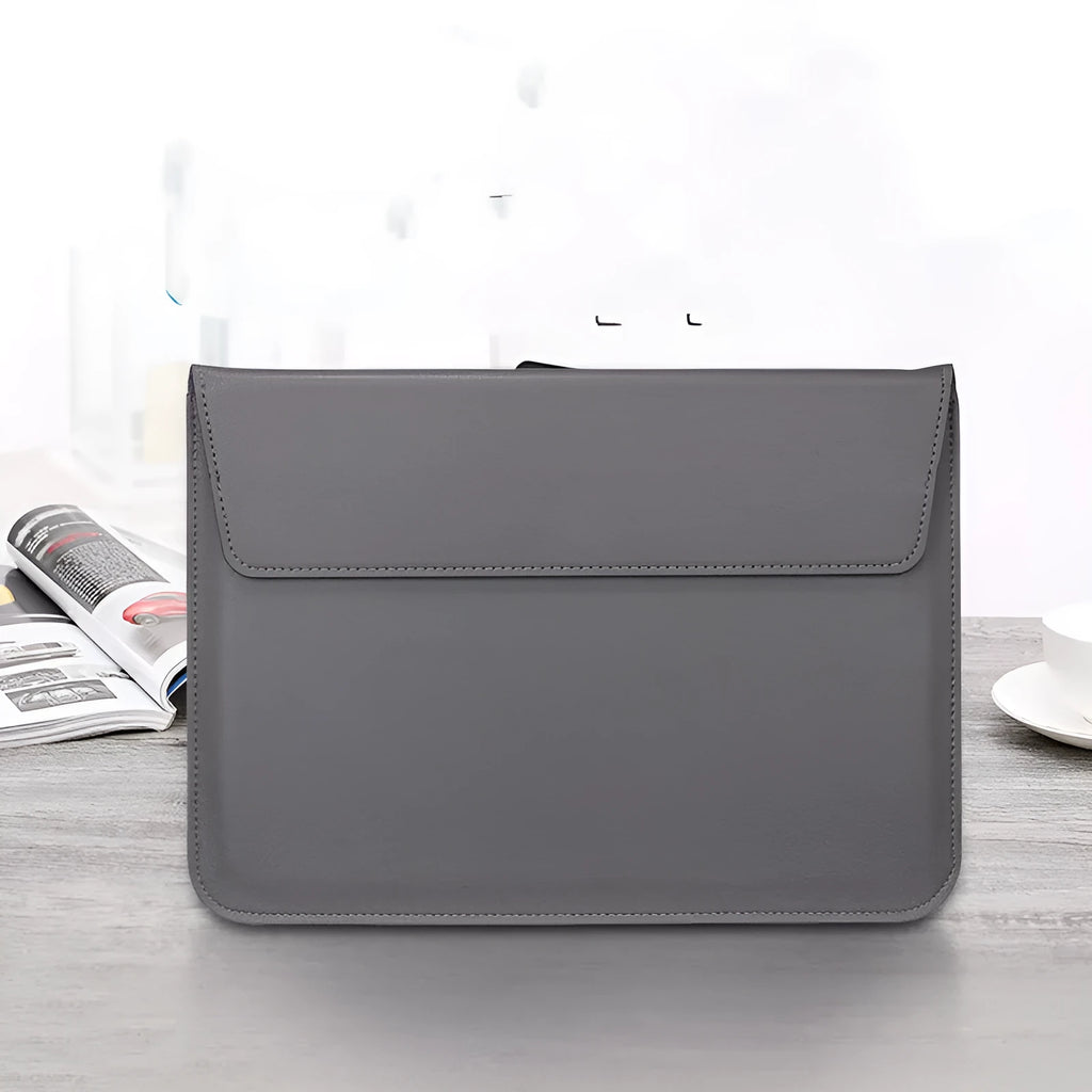 PU leather laptop sleeve in solid colour for 11 13 15 inch devices