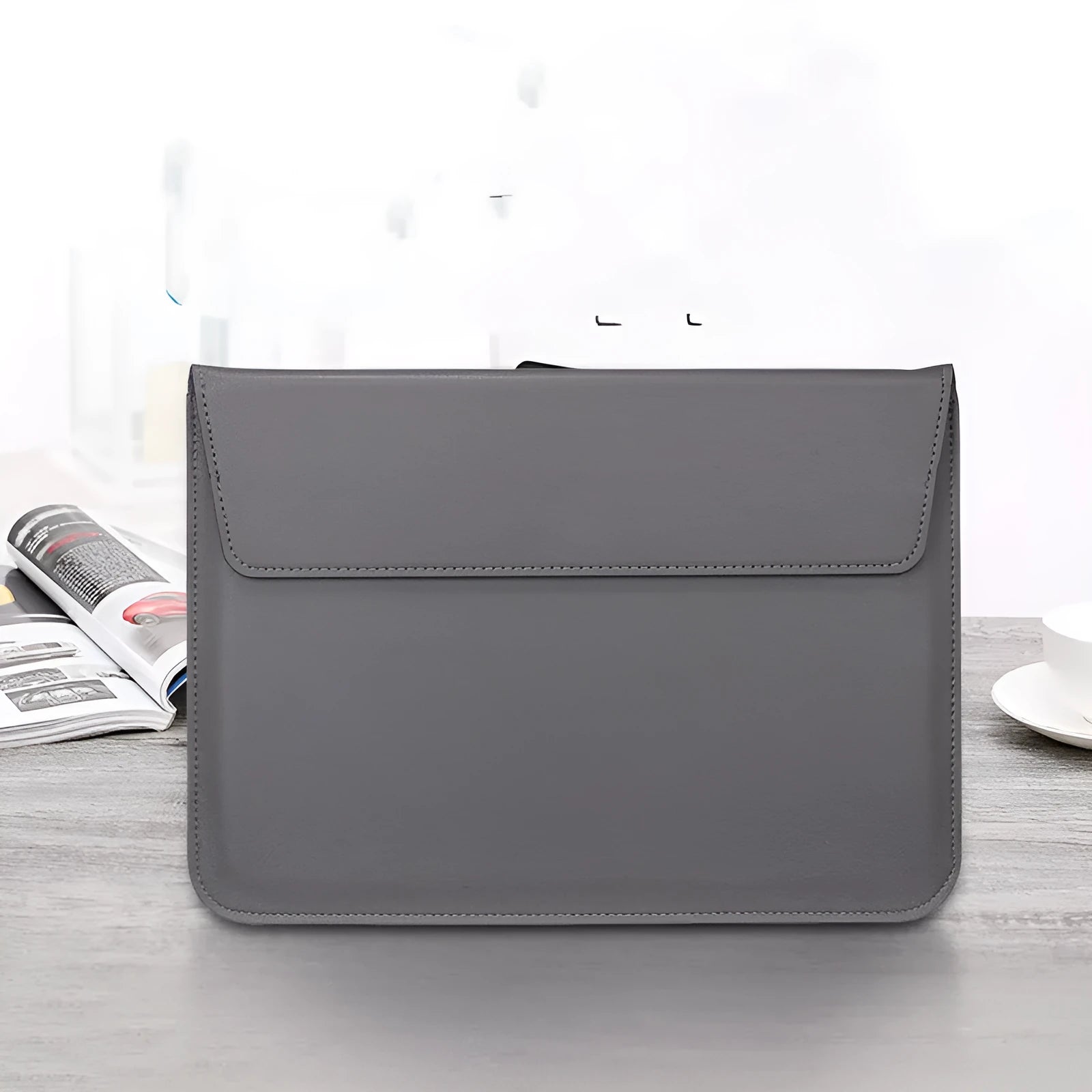 PU leather laptop sleeve in solid colour for 11 13 15 inch devices
