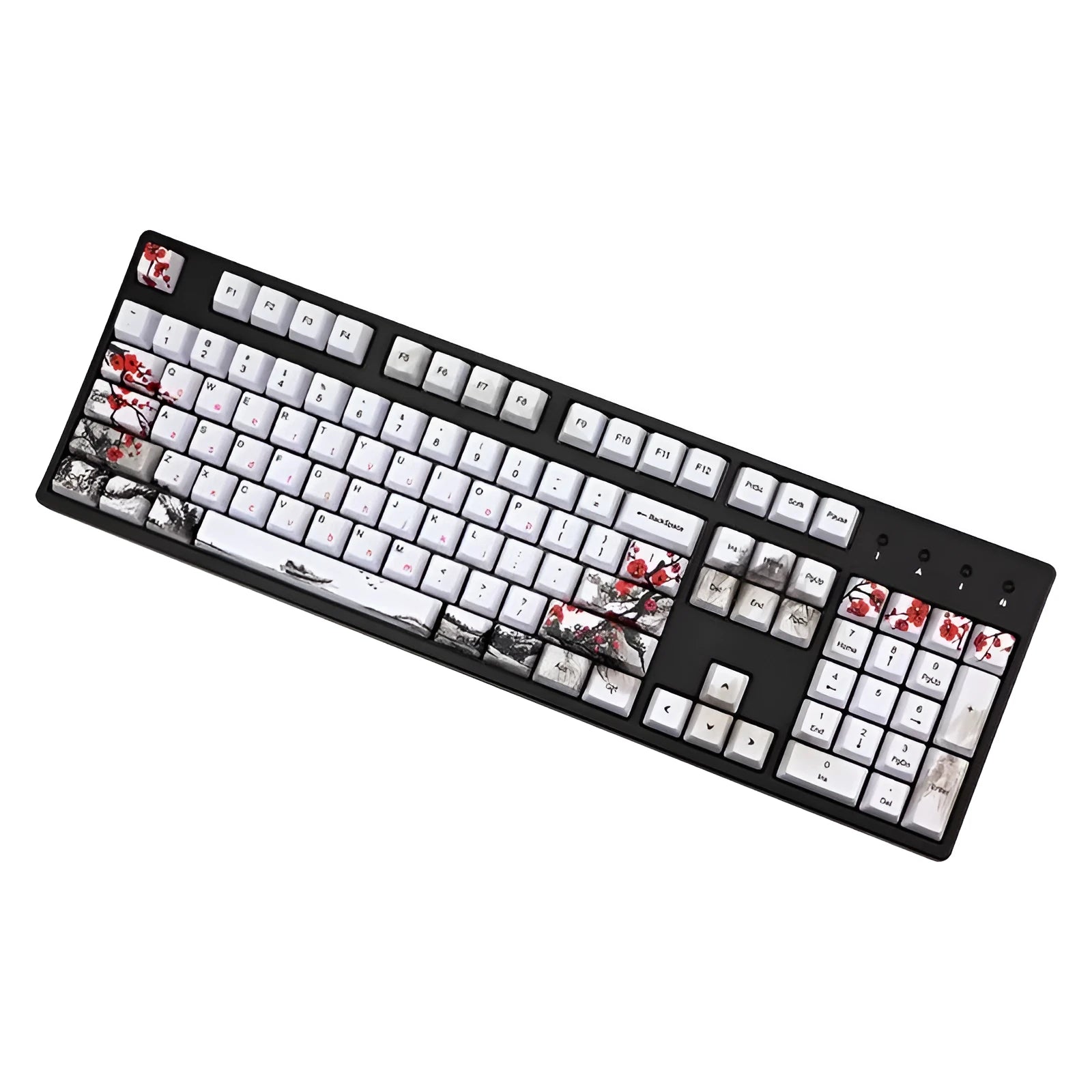 PBT mechanical keyboard keycap set with Wangjiang plum blossom theme design
