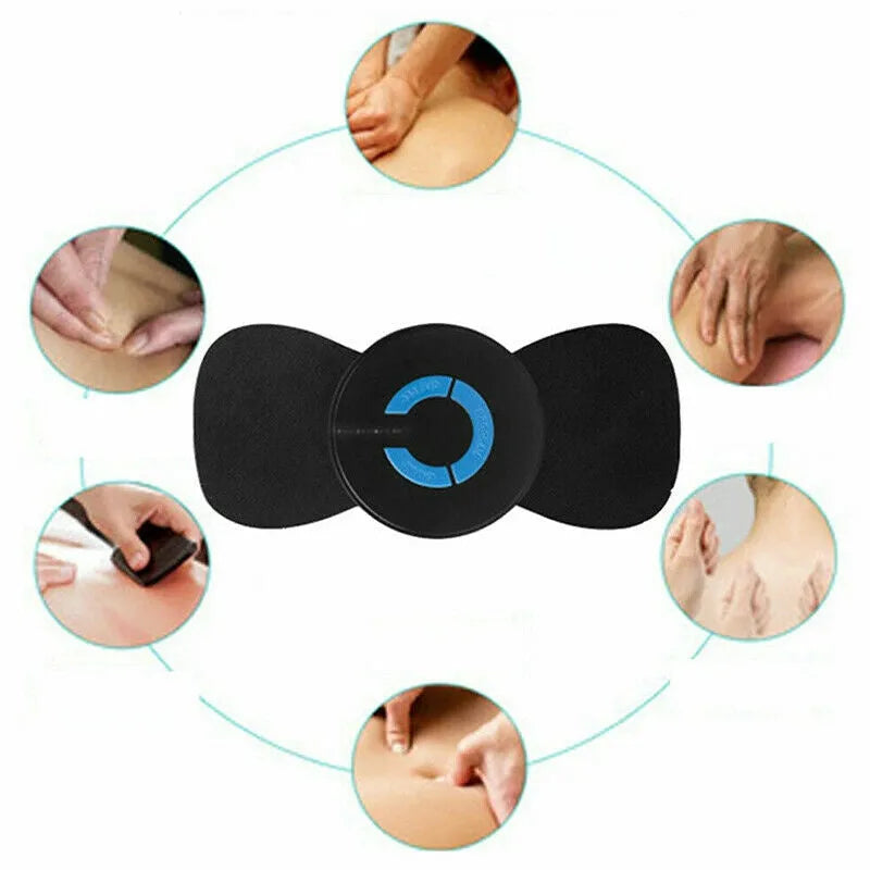 Black HQ-185 mini electric shoulder and neck massager for cervical spine relief with massage patches