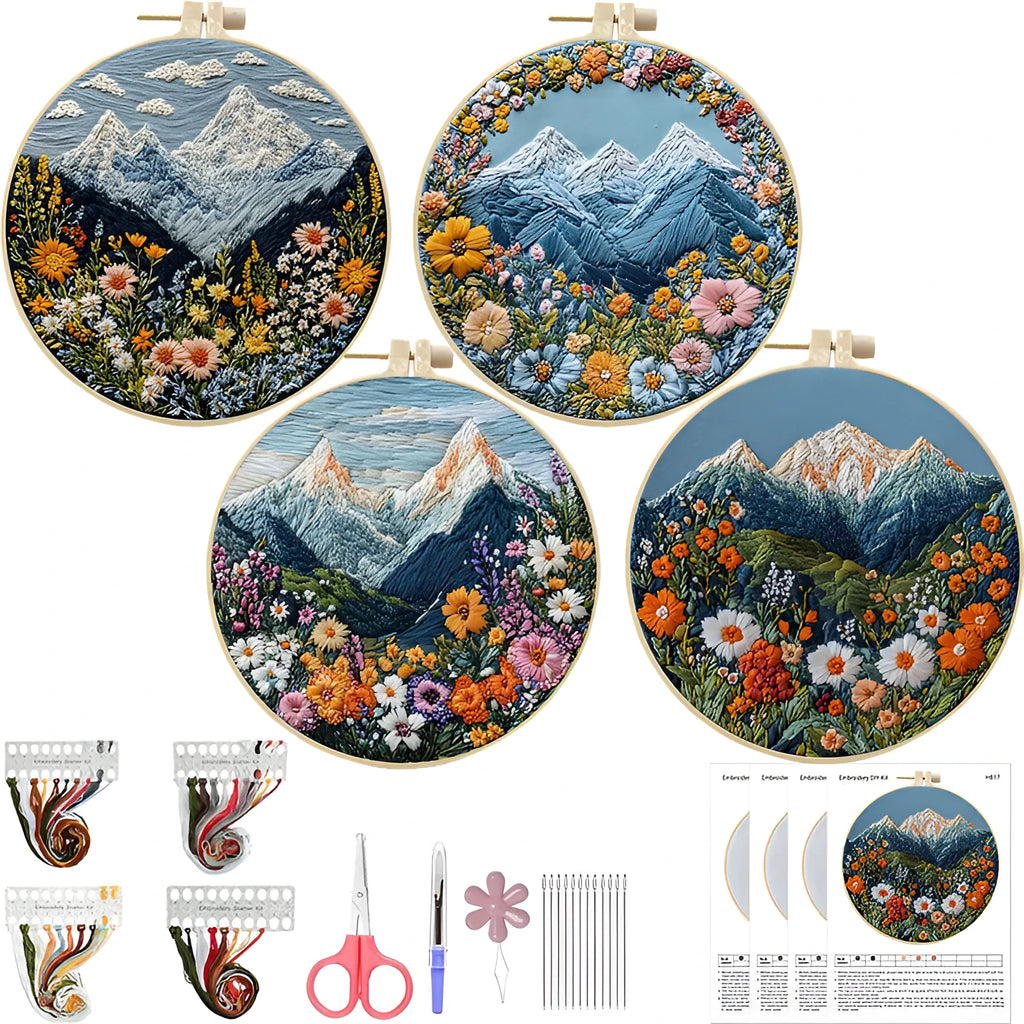 DIY embroidery kit for handmade cloth art with cartoon anime pattern, modern simplicity style, tools or no tools option