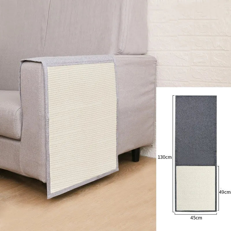Cat scratcher claw sharpener pet toy sofa protection pad in Darkgrey cotton linen material