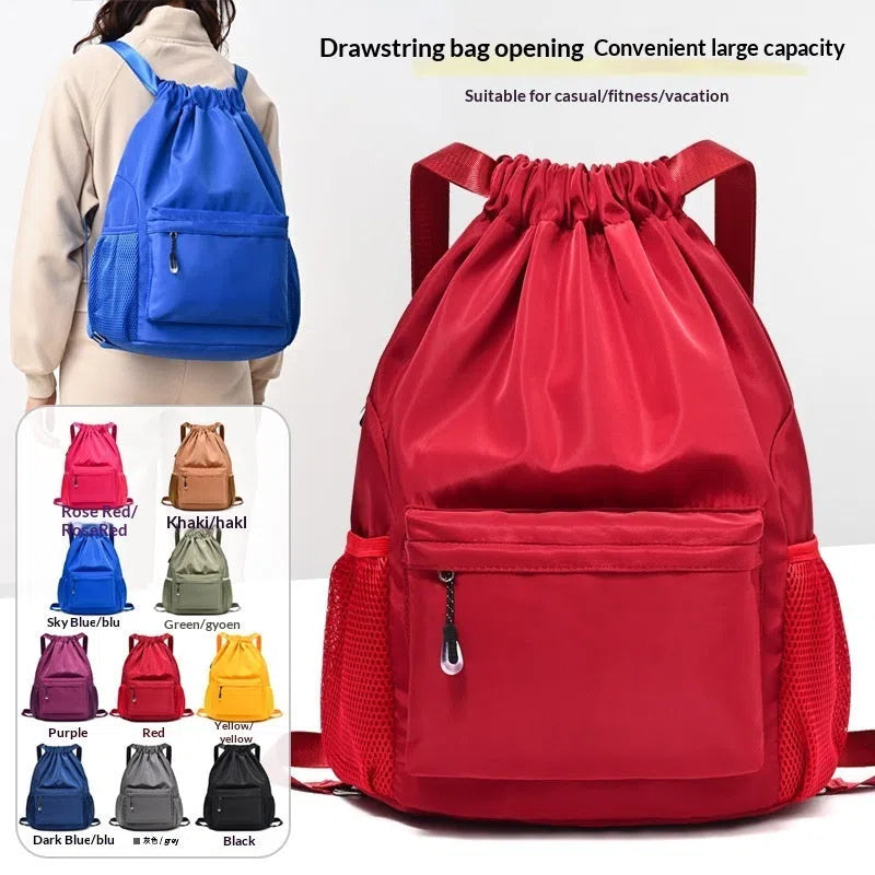 Solid colour leisure travel backpack in Oxford cloth with curved shoulder strap, capacity below 20L
