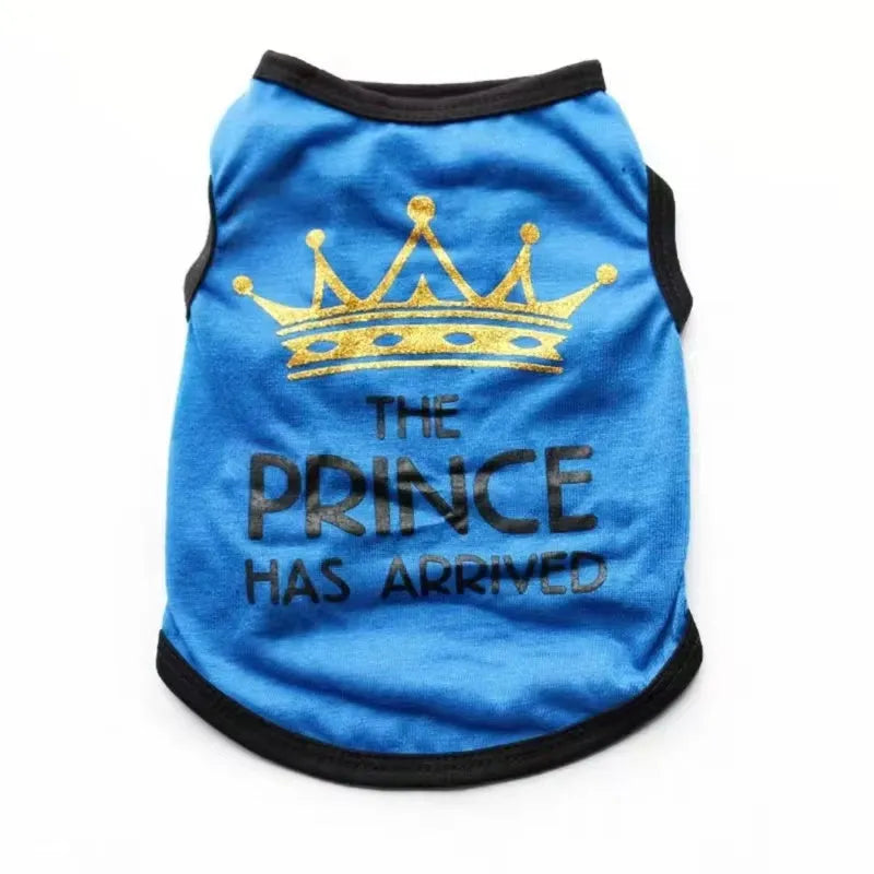 Cotton dog vest for small dogs in various colours, sizes XS to XL, for spring and summer wear.