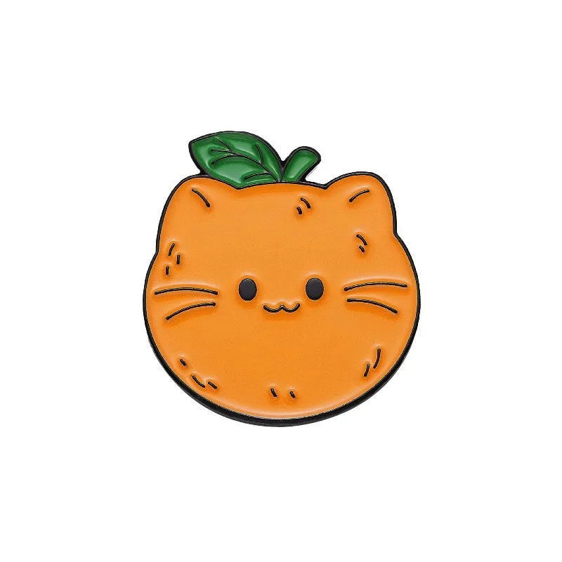Colourful cartoon fruit zinc alloy brooch with pin back on denim jacket lapel