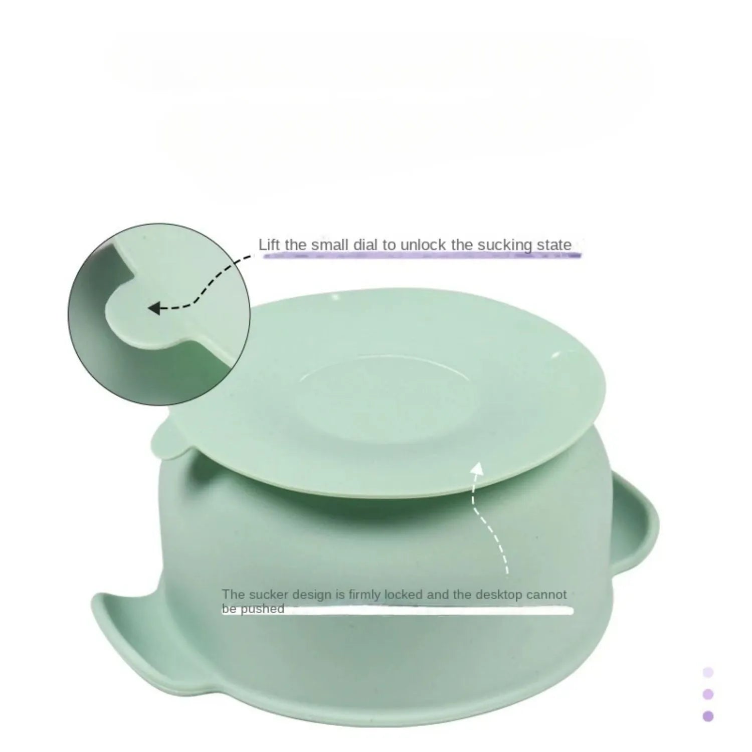 Silicone pet bowl with suction cup base in blue colour for dogs and cats