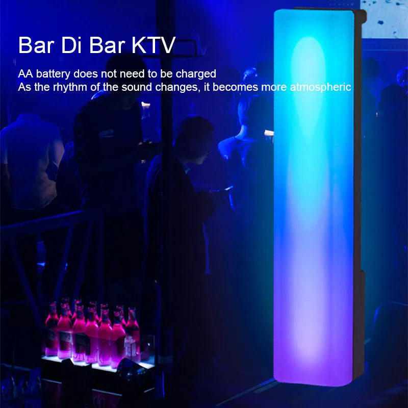 3D RGB music-activated ambiance lamp in white or black shell for table top gaming and home decor
