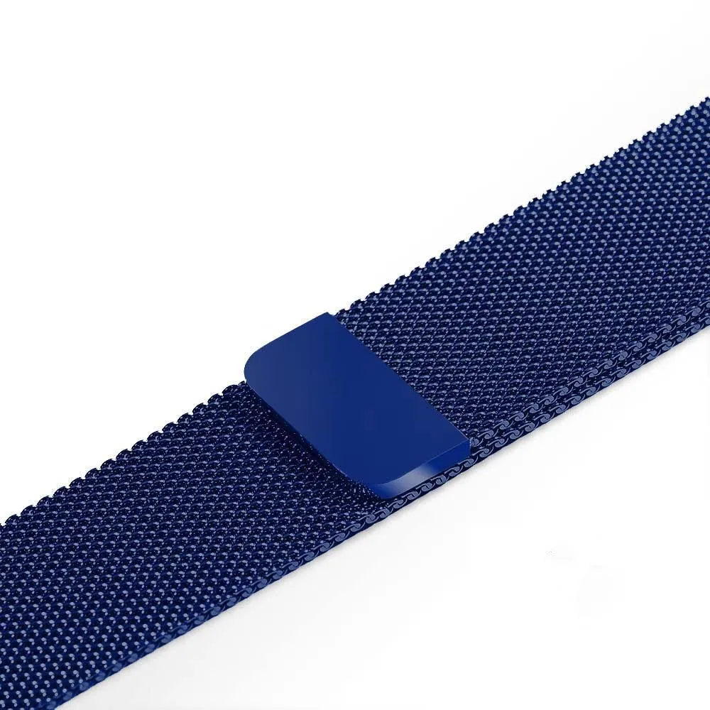 Stainless steel watch strap shown in silver finish, suitable for watches with 38mm to 44mm cases.