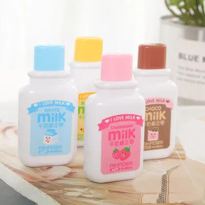 Creative bottle-shaped correction tape dispenser with cute pattern, showing 6-metre length.