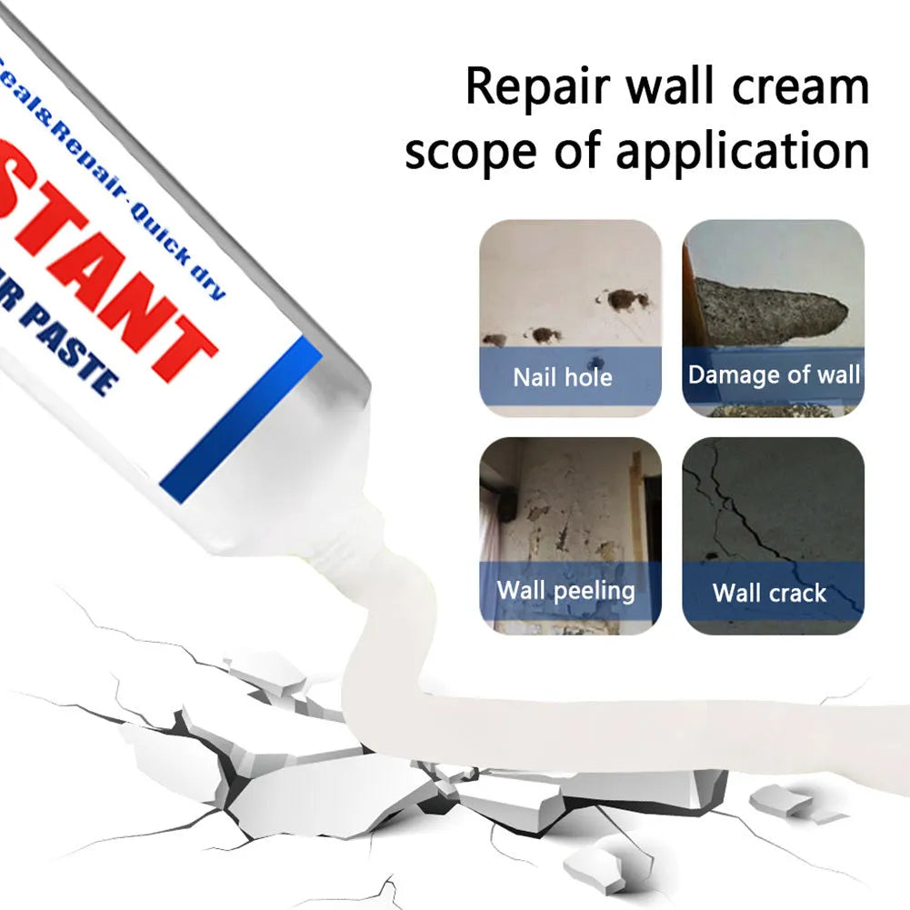 150g wall repair cream tube with water-based paintable sealant for cracks, nail holes, and wall damage