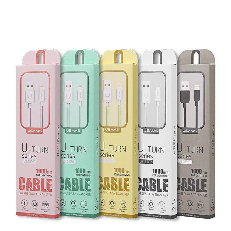 USB charging cable for Android phones in multiple colours with 1 metre length