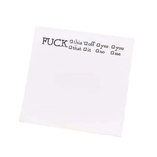 75mm square sticky notes with fun English text designs in multiple colour options