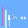 Visual ear pick for children in black, blue, or pink, with light, connecting to PC or Android phone for earwax cleaning.