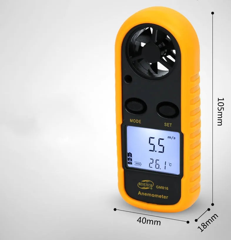 Biaozhi GM816 orange digital portable wind speed measuring instrument anemometer