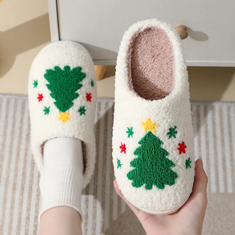 Christmas home slippers with suede upper and TPR sole, Santa Claus design, sizes 36or37 to 44or45