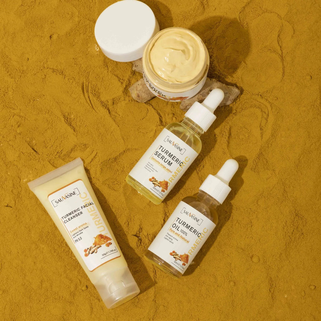 Turmeric skin care kit five-piece set with gentle rejuvenation and deep nourishing moisturiser