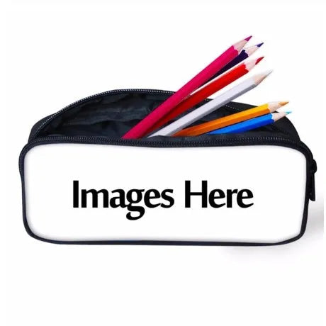 Customised pattern polyester pencil case with zipper, 10x21x4cm, in default style