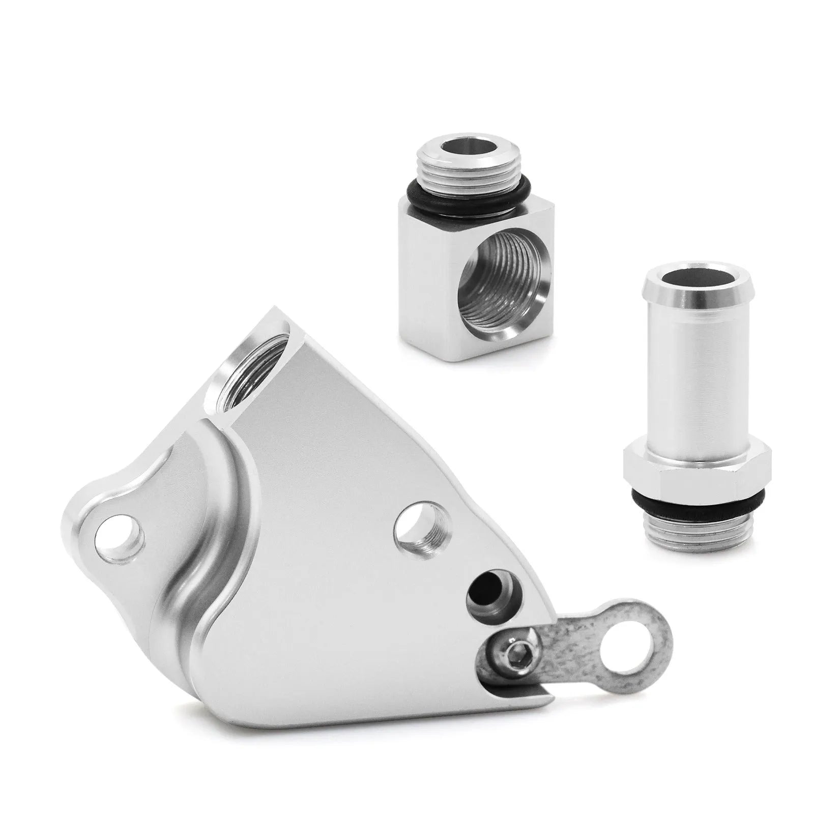 Honda K Series intake manifold coolant adapter for K20 and K24 engines.