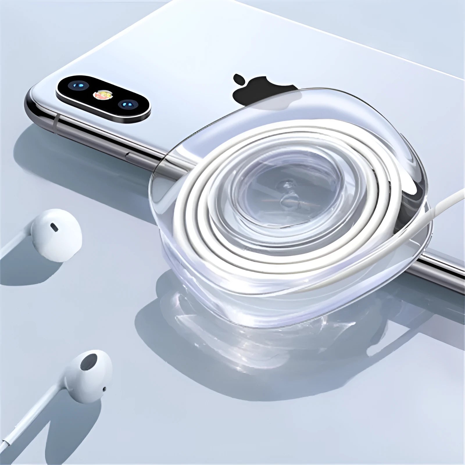 Transparent silicone nano gel adhesive pads in circular and square shapes for phone holders and organisation