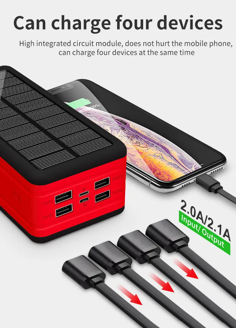 Solar wireless power bank in multiple colours showing creative design and charging surface.