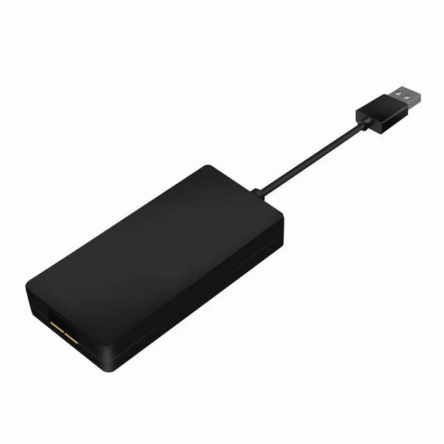 Black wireless CarPlay USB dongle for Android car stereos with Bluetooth connectivity
