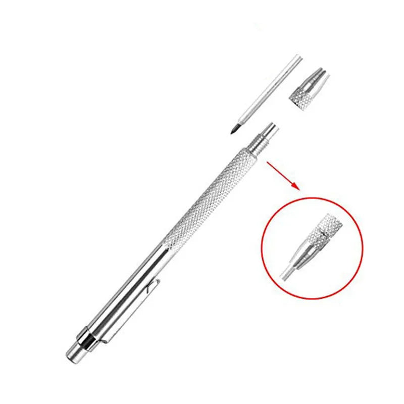 Silver aluminium glass marking pen with tungsten carbide tip, strike pen design, 1 kit