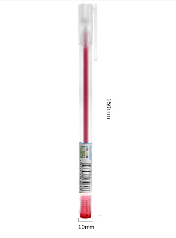 Set of 12 coloured gel pens with 0.5 mm tips in a box, plastic barrel stationery