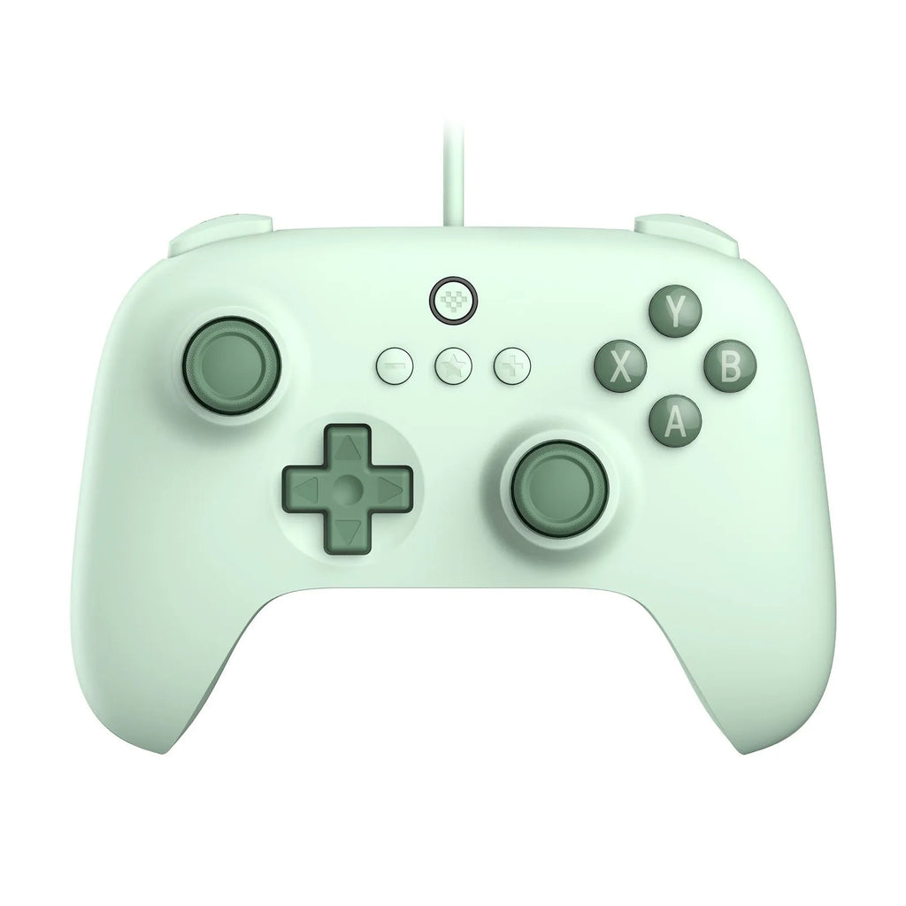 Wired game console handle controller in green with HAILANG non-slip rocker and 1.8m USB cable
