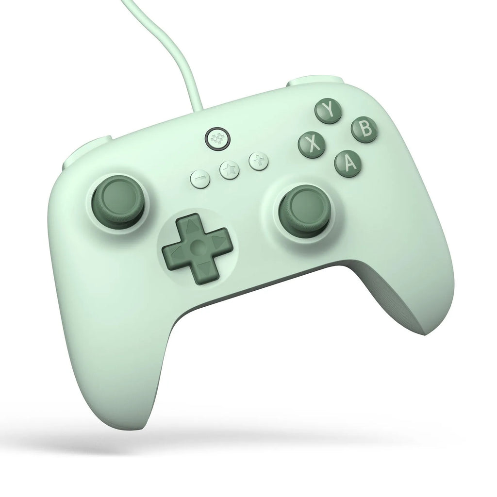 Wired game console handle controller in green with HAILANG non-slip rocker and 1.8m USB cable