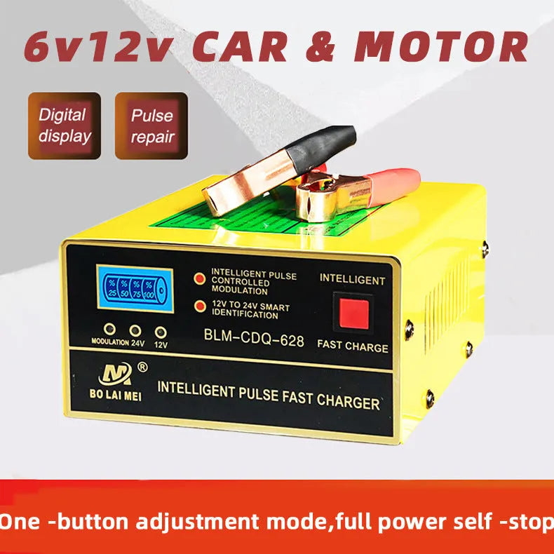 BT-168 car battery charger for 12V and 24V lead acid automotive batteries with American plug