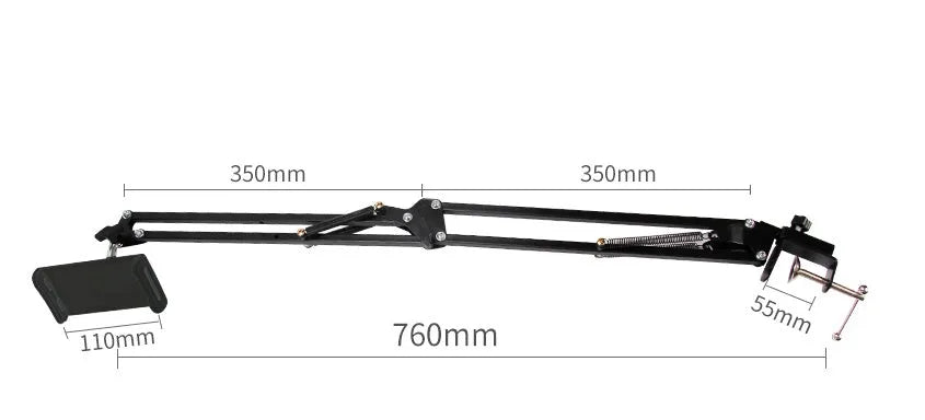 Adjustable black and white phone tablet stand showing different viewing angles