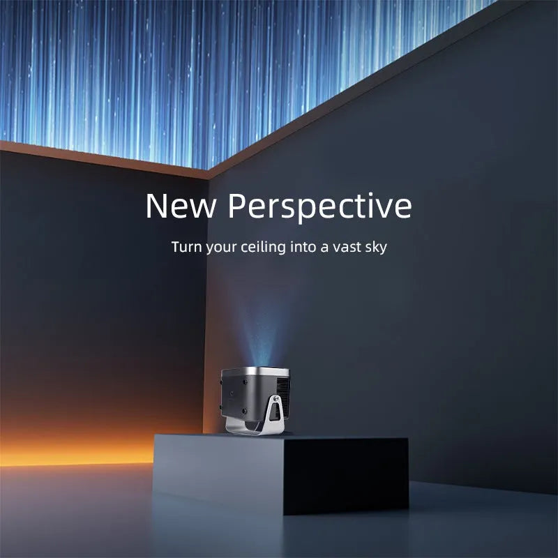 Home HD portable projector with bracket, 1280x720 resolution, 150 lumens brightness, and remote control