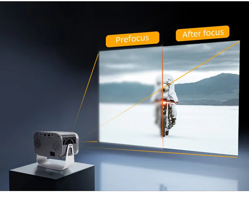 Home HD portable projector with bracket, 1280x720 resolution, 150 lumens brightness, and remote control