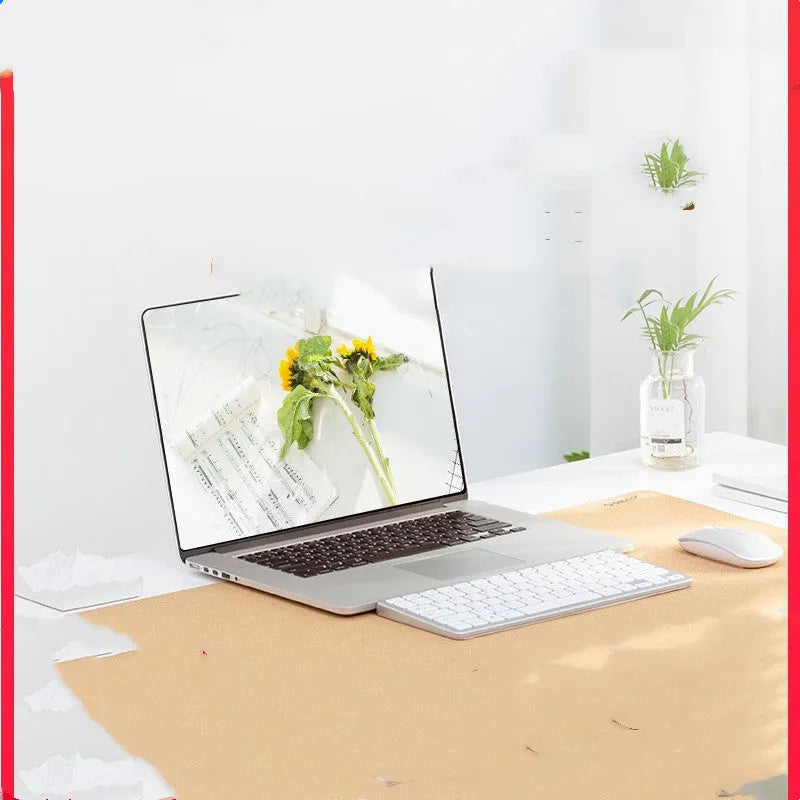 ORICO CMP-CF natural cork mouse pad with ground surface finish in brown cork colour on a desk