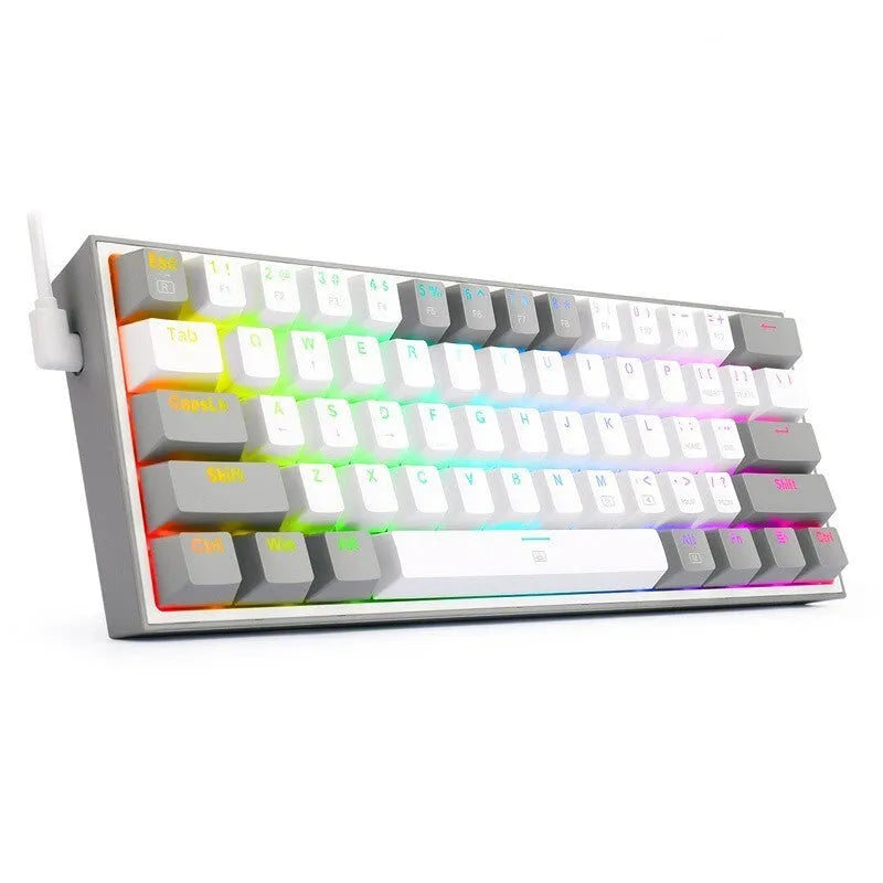 K617 mechanical keyboard with RGB lighting in white pink colour option