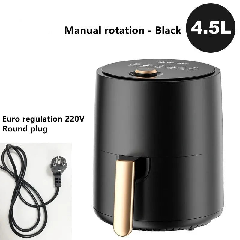 Home Fashion Simple Touch Screen Air Fryer in black with 4.5L capacity and digital control panel