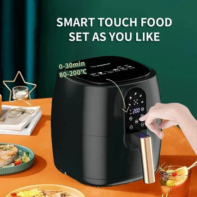 Home Fashion Simple Touch Screen Air Fryer in black with 4.5L capacity and digital control panel
